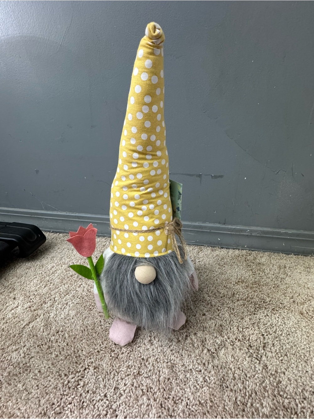 Yellow Polka Dot Gnome Figure Home Accent